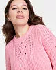 On 34th Women's Cable-Knit-Mesh Crewneck Long-Sleeve Sweater