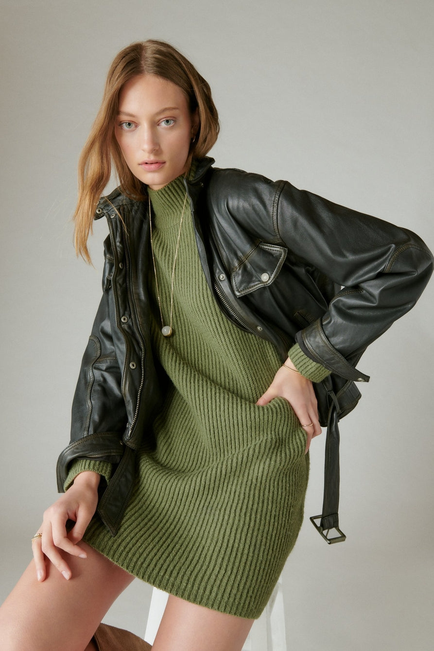 Lucky Brand mock neck sweater dress