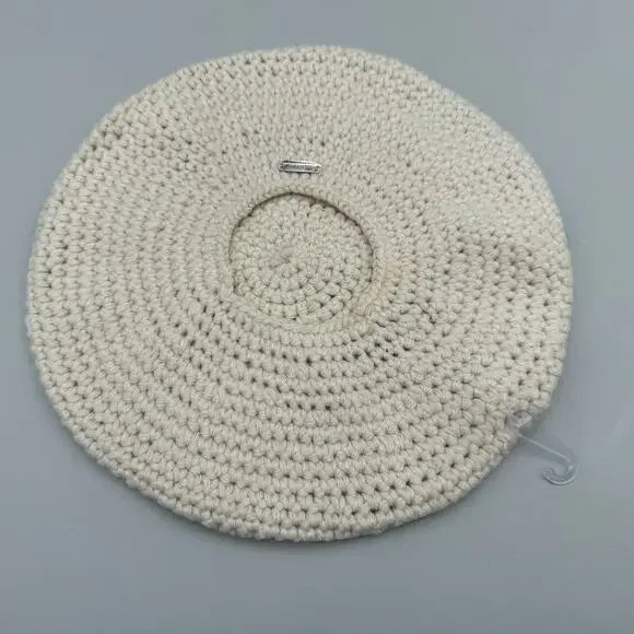 Steve Madden Beret Hat Women's One Size Cream Knit Minimalistic Crotchet Modern