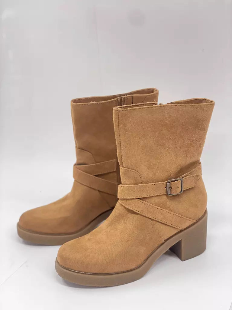 STYLE & COMPANY Women's Brown Comfort Bessiee Round Toe Block Heel Booties