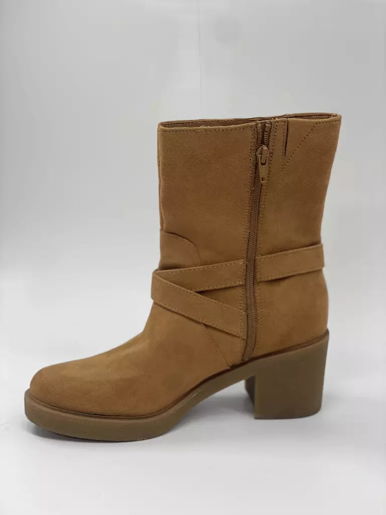STYLE & COMPANY Women's Brown Comfort Bessiee Round Toe Block Heel Booties