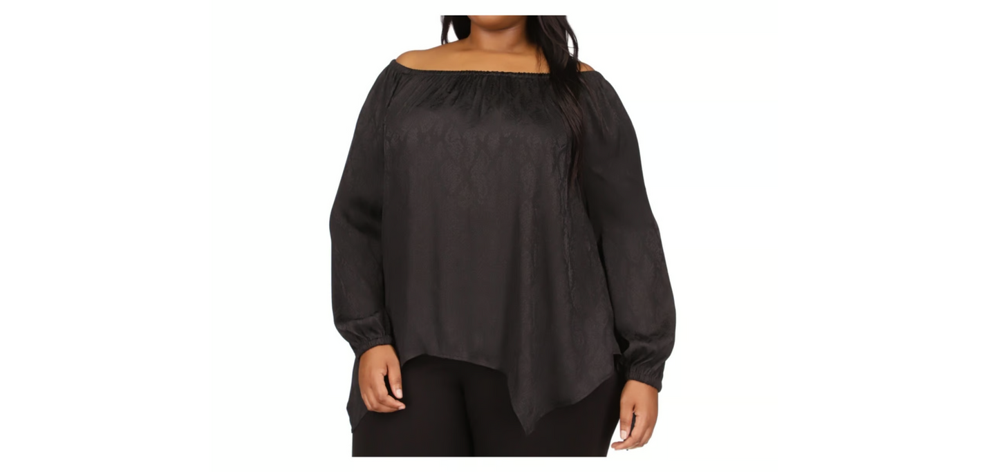 MICHAEL Michael Kors Plus Womens Snake Print Off The Shoulder Blouse