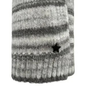 Jocelyn Scarf Gray Stripe Wool Blend Rectangle Stretchy Columbus Scarf NEW