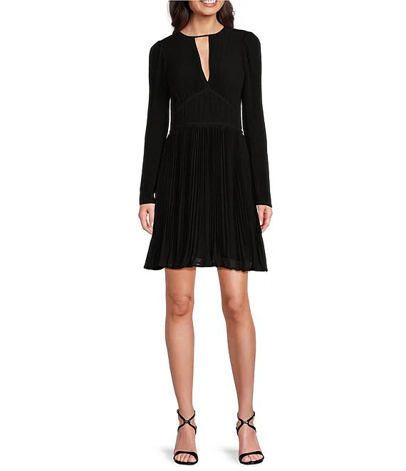 MICHAEL Michael Kors Pleated Long-Sleeve Minidress