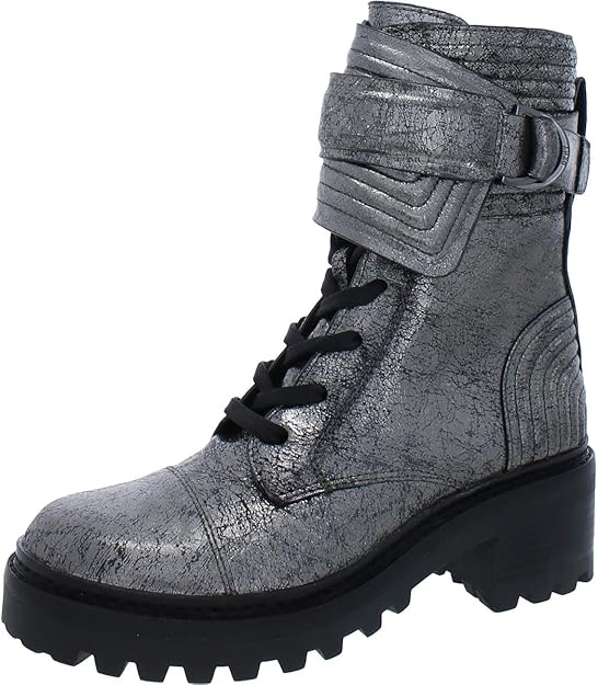 DKNY Basia Combat Boot in Gunmetal