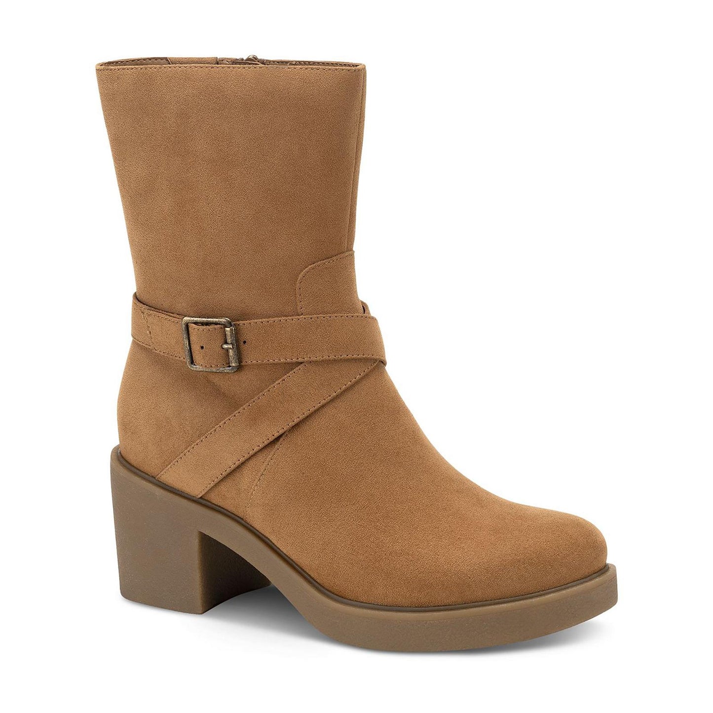 STYLE & COMPANY Women's Brown Comfort Bessiee Round Toe Block Heel Booties