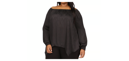 MICHAEL Michael Kors Plus Womens Snake Print Off The Shoulder Blouse