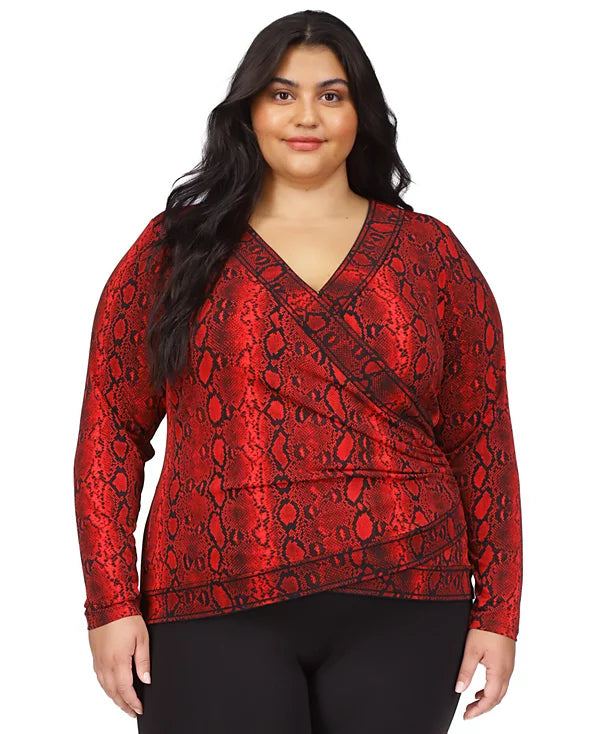 MICHAEL Michael Kors Plus Size Crossover Border Top