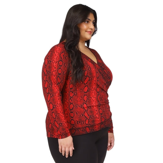 MICHAEL Michael Kors Plus Size Crossover Border Top
