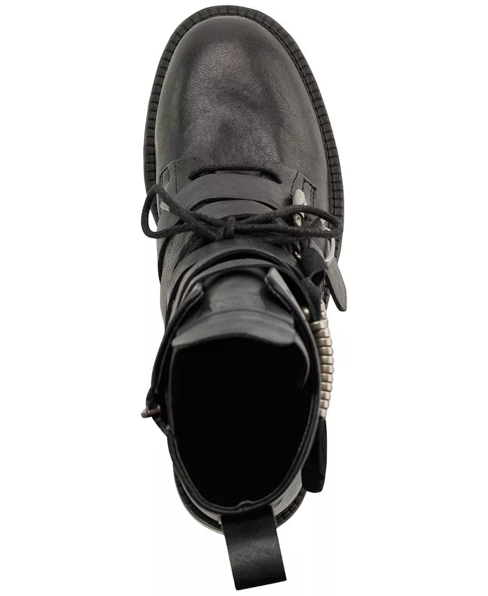 DKNY Black Buckle Combat Boot