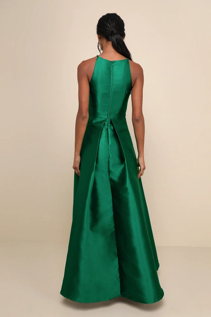 Lulus Broadway Show Emerald Green High-Low Gown