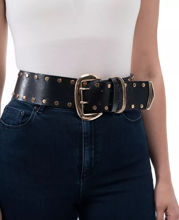 I.N.C. International Concepts Women's Wide Studded Stretch Belt