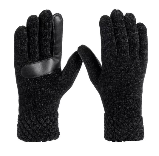 Isotoner Signature Women's Chenille Knit Water Repellent Gloves with Popcorn Cuff