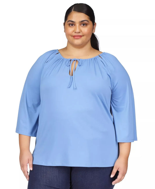 Michael Michael Kors Plus Size Keyhole Peasant Top