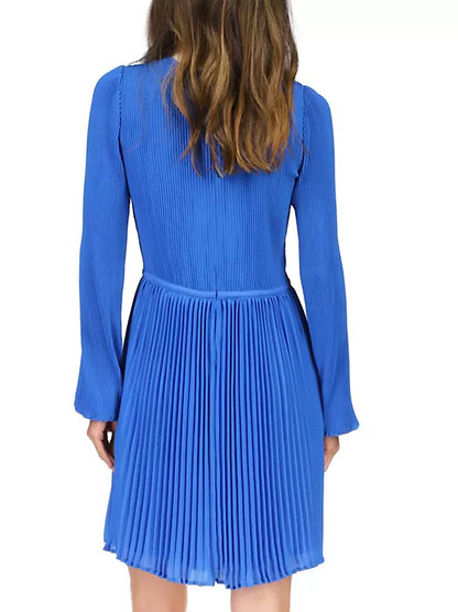 MICHAEL Michael Kors  Pleated Long-Sleeve Minidress