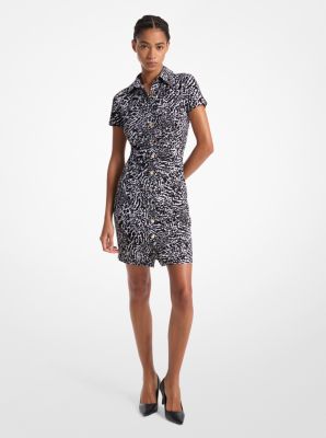 Michael Kors Ocelot Print Stretch Matte Jersey Dress