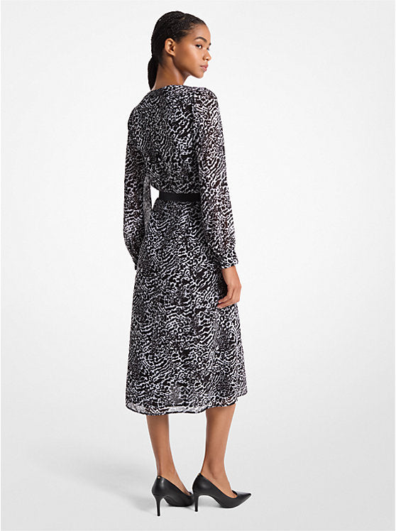 Michael Kors Kate Ocelot Print Georgette Dress