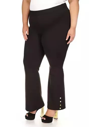 Michael Kors Women's Plus Size Snap Flare-Leg Dress Pants