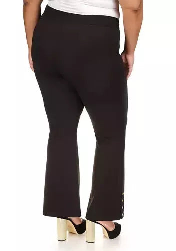 Michael Kors Women's Plus Size Snap Flare-Leg Dress Pants