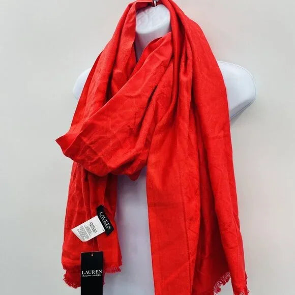 LAUREN Ralph Lauren Womens Charlotte Logo Jacquard Wrap Scarf