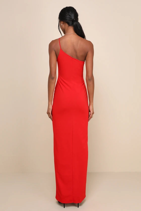 Lulus Keeper of My Heart One-Shoulder Maxi Dress