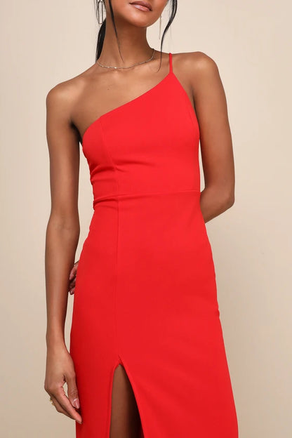 Lulus Keeper of My Heart One-Shoulder Maxi Dress