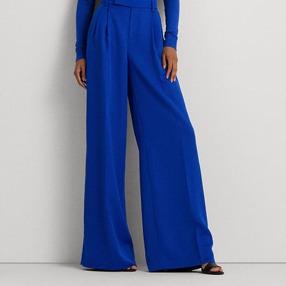 Lauren Ralph Lauren Women's Pleated Satin Crepe Wide-Leg Pants