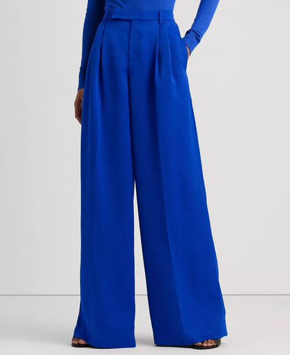 Lauren Ralph Lauren Women's Pleated Satin Crepe Wide-Leg Pants