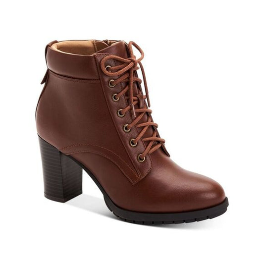 Style & Co Chunky Heel Ankle Boot In Cognac